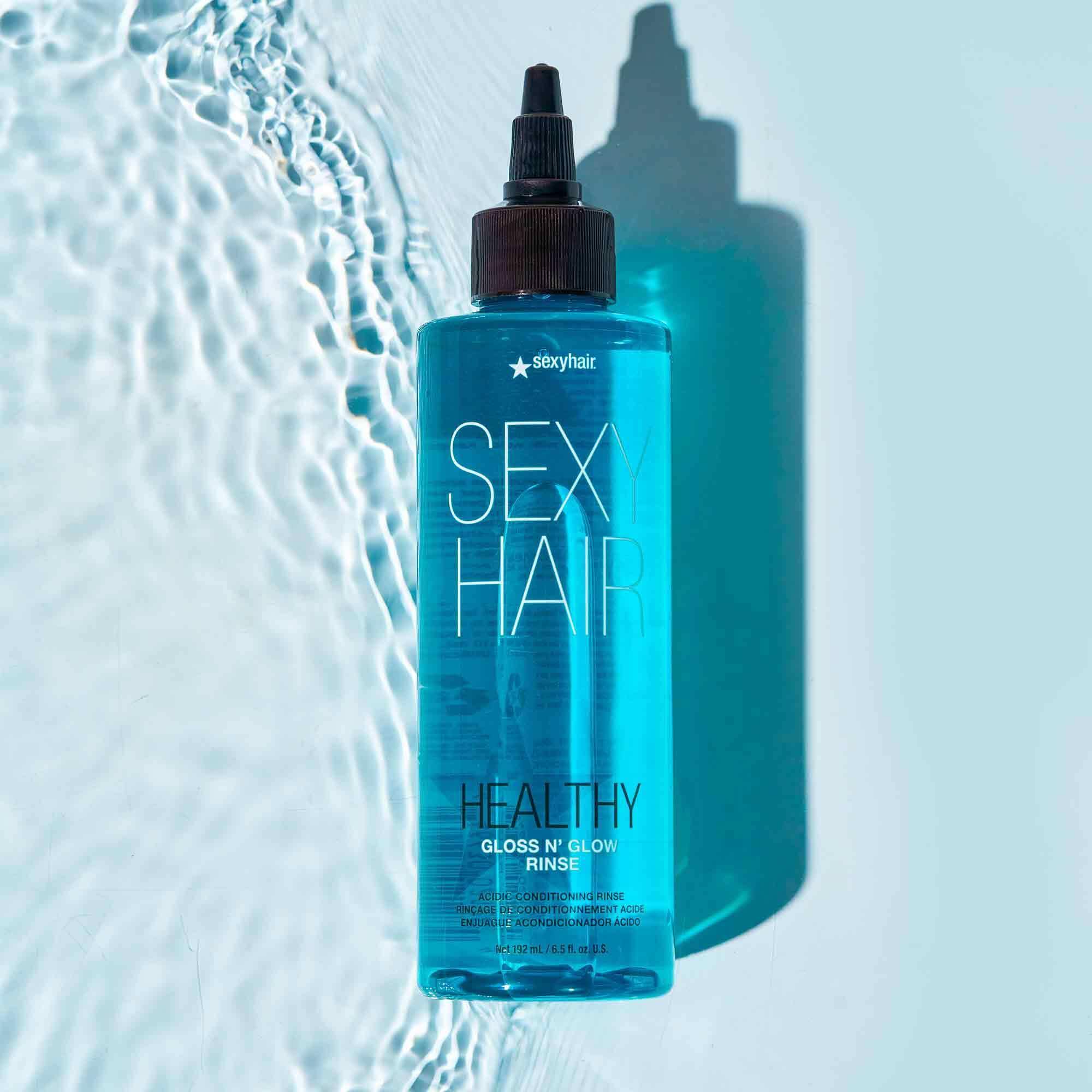 SexyHair Healthy Gloss N' Glow Lightweight Acidic Conditioning Rinse, 6.5 fl oz | Increases Shine by 23x | All Hair Types