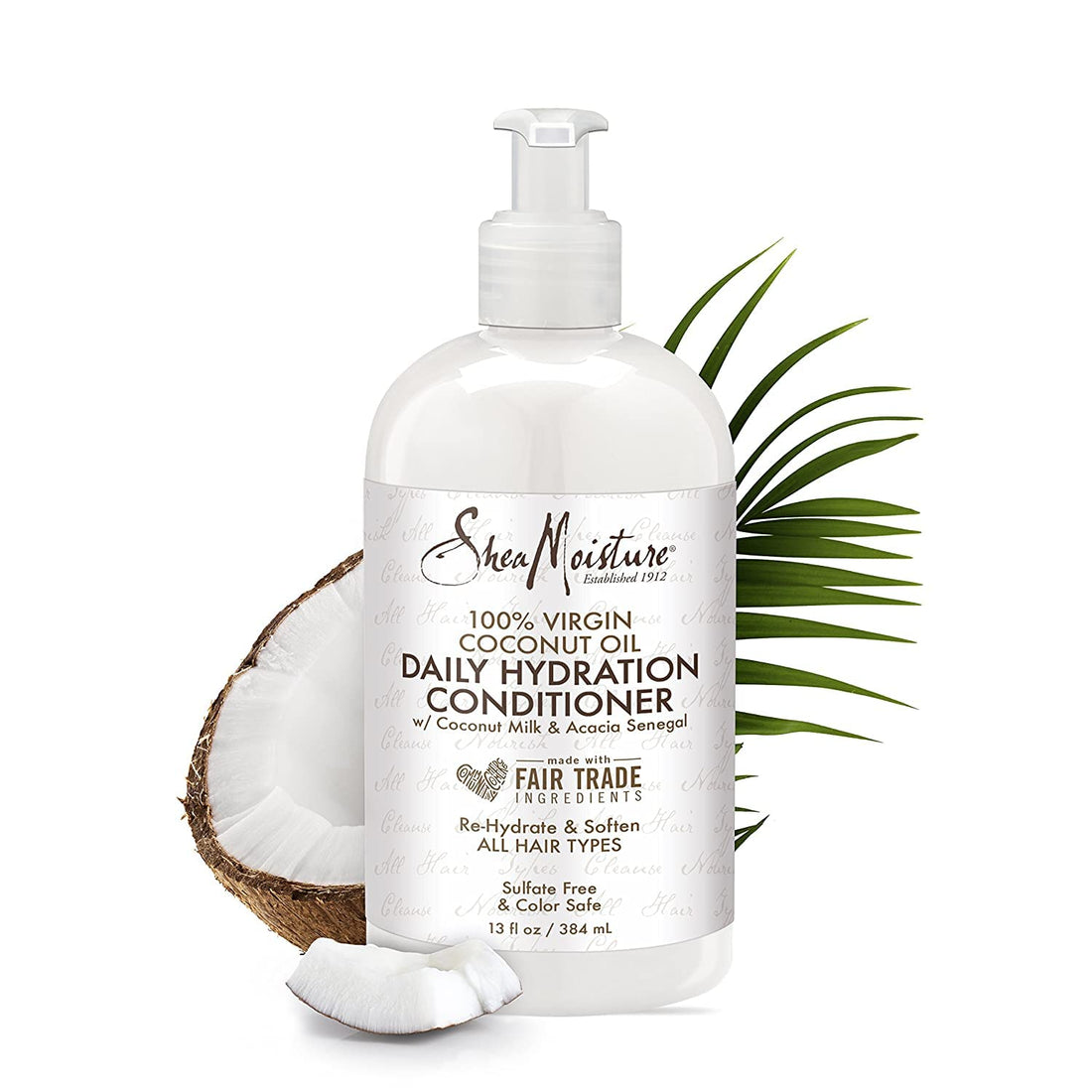 Shea Moisture 100% Virgin Coconut Oil Trio Set | Daily Hydration Conditioner 13 Ounce, Daily Hydration Shampoo 13 Ounce & Leave-in Treatment 8 Ounce