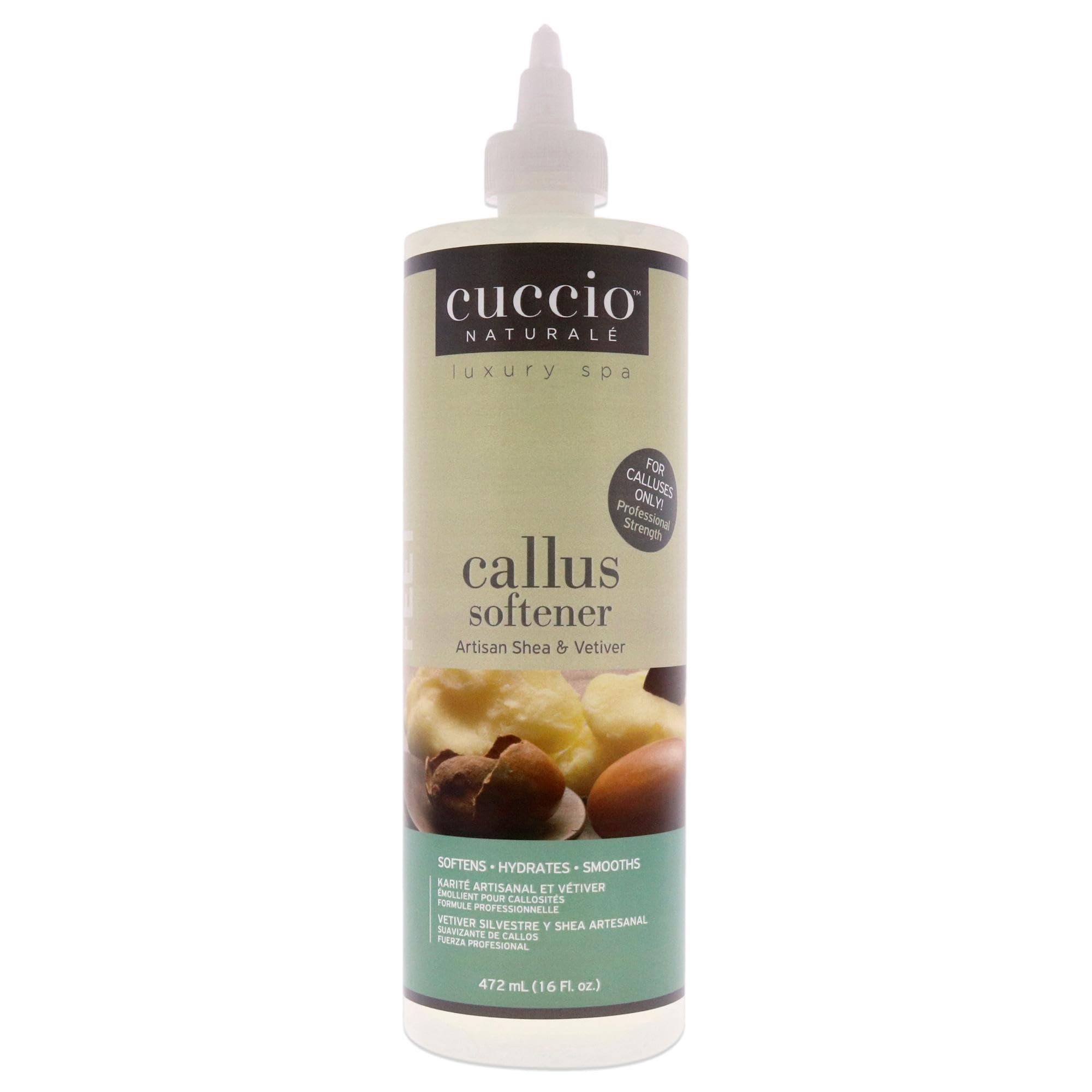 Cuccio Naturale Professional Strength Callus Softener Treatment - Aids In Fast And Easy Removal Of Hard Skin - Smoothens And Hydrates To Reveal Healthy Skin - Artisan Shea And Vetiver - 16 Oz