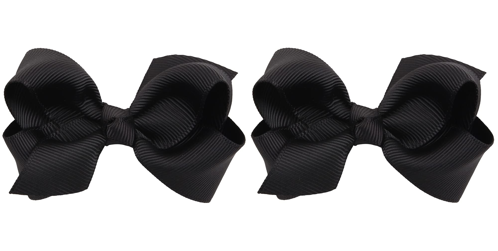 ZOONAI 3 Inch Baby Girl Hair Bows Boutique Hair Clip Teens Toddlers Hairpin Headwear - Set of 2 (Black)