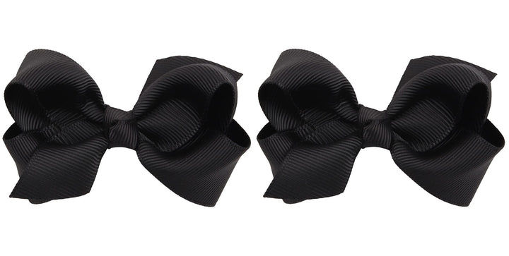 ZOONAI 3 Inch Baby Girl Hair Bows Boutique Hair Clip Teens Toddlers Hairpin Headwear - Set of 2 (Black)