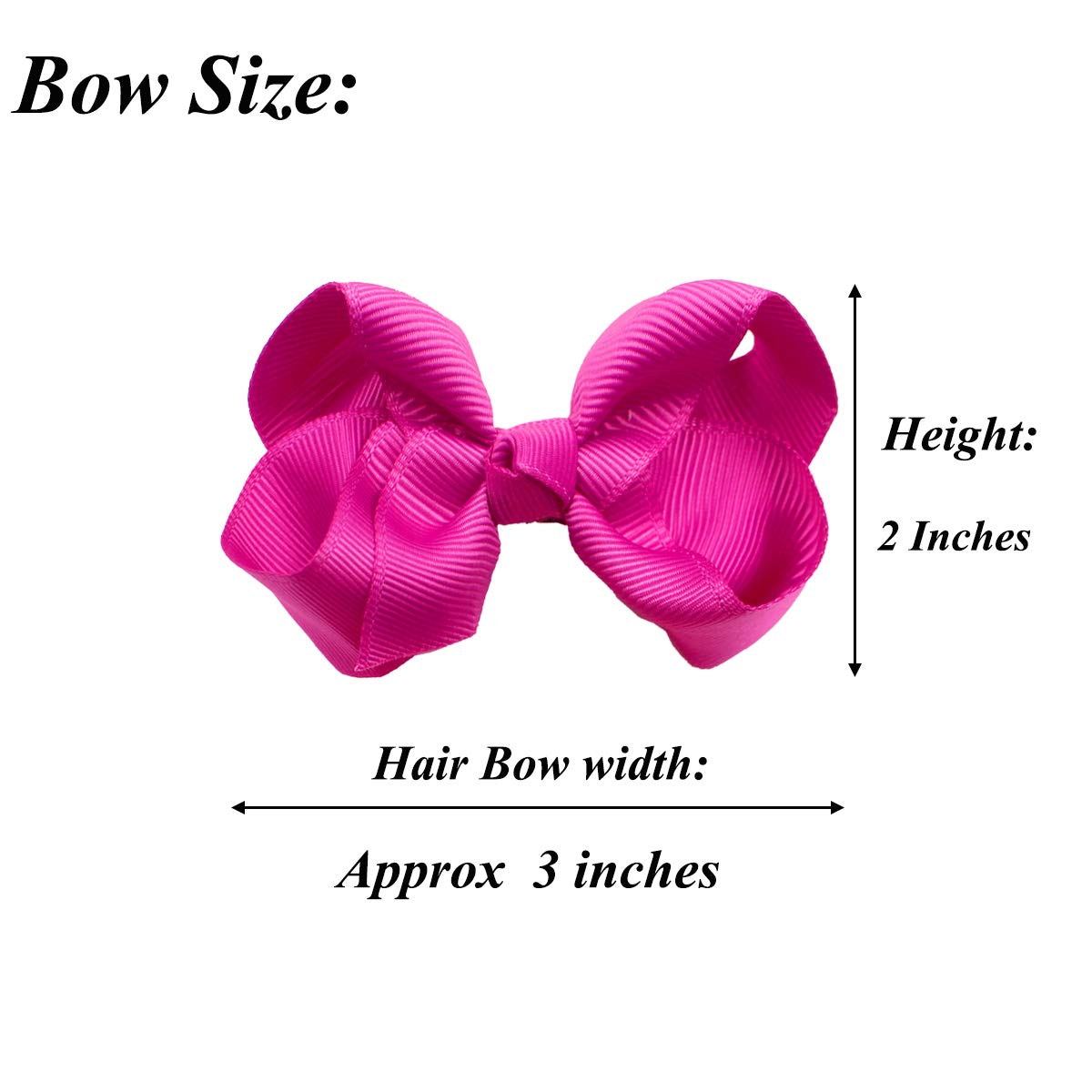 CÉLLOT 40 Pieces 3 Inch Hair Bows for Girls Clips Grosgrain Ribbon Boutique Hair Bow Alligator Clips For Girls Teens Toddlers Kids