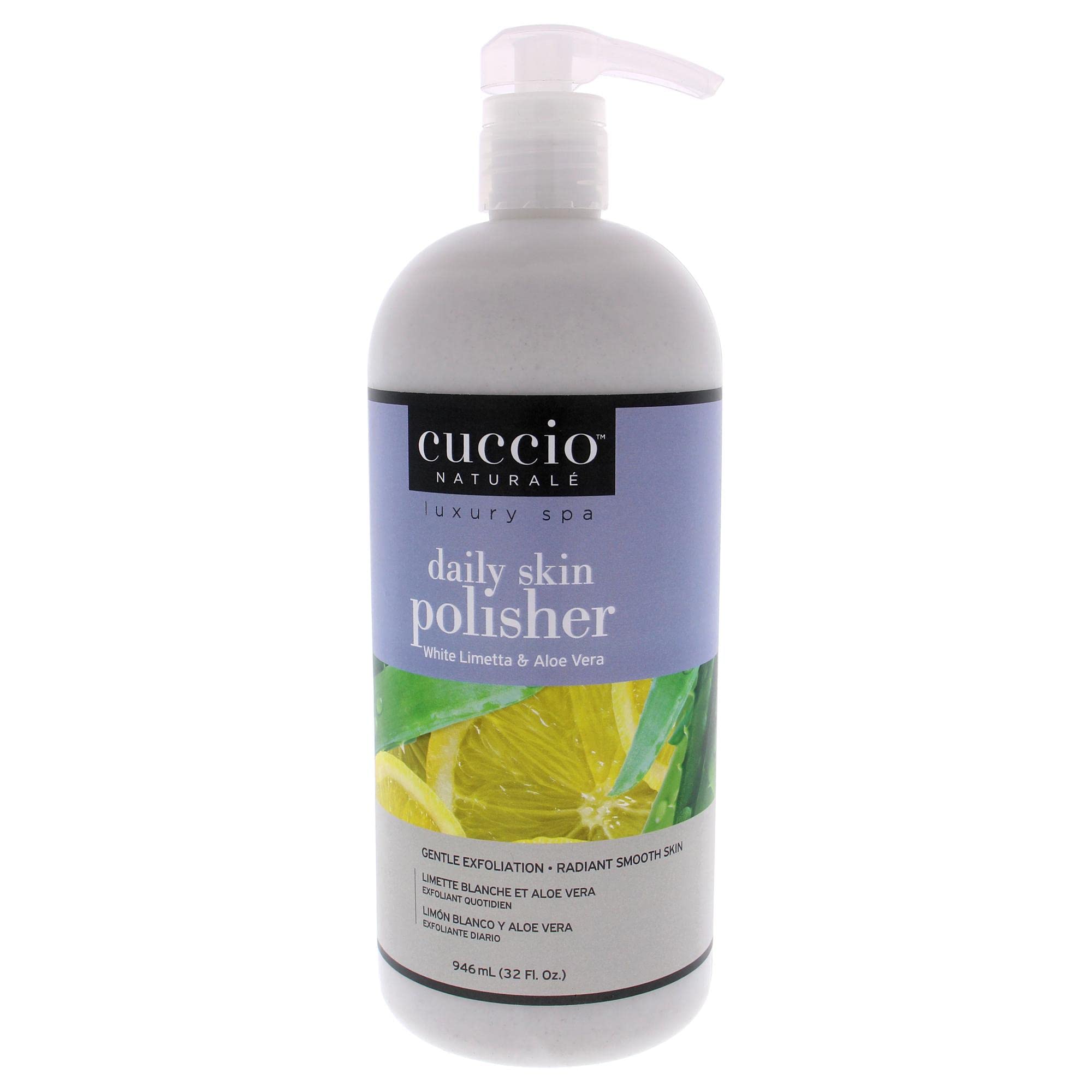 Cuccio - Luxury Spa Daily Skin Polisher - White Limetta and Aloe Vera - for Unisex - Scrub - 32 oz