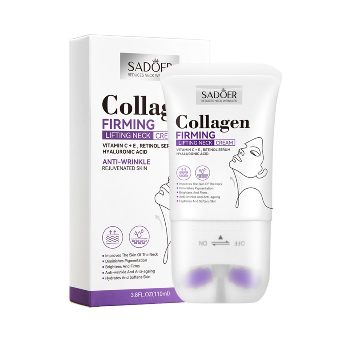 Neck Cream,Neck Creams for Firming Roller,Neck Creams for Tightening Best for Older Women,Relieve Edema In The Neck,Reduce Wrinkles Fine Lines and Double Chin,Firm and Lift Sagging Skin,(1PCS)