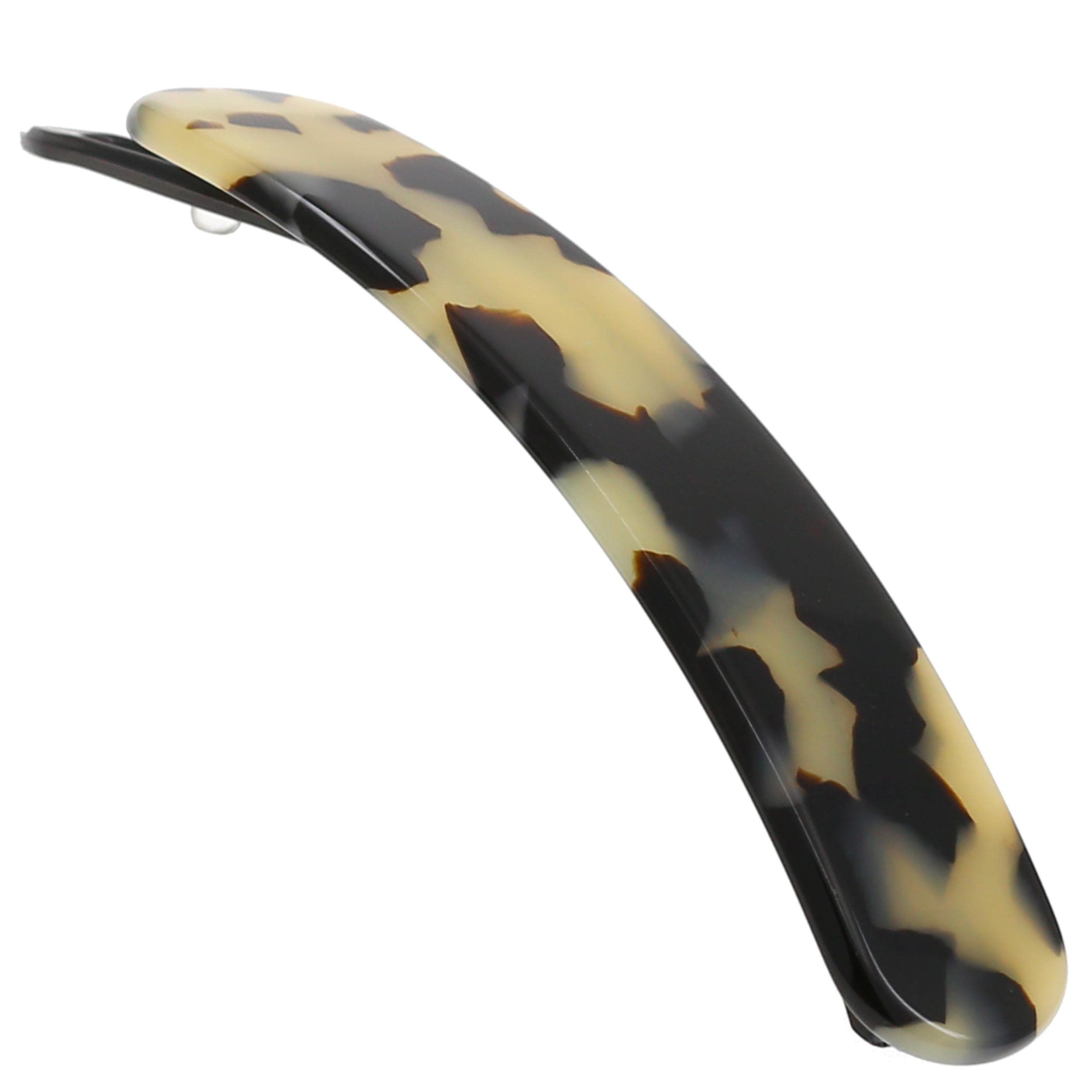 Camila Paris CP3360 French Hair Barrette Clip for Girls, Handmade, White Tokyo, Metal-Free Closure Strong Hold Grip Hair Clips for Women, No Slip Durable Styling Girls Hair Accessories, Made in France