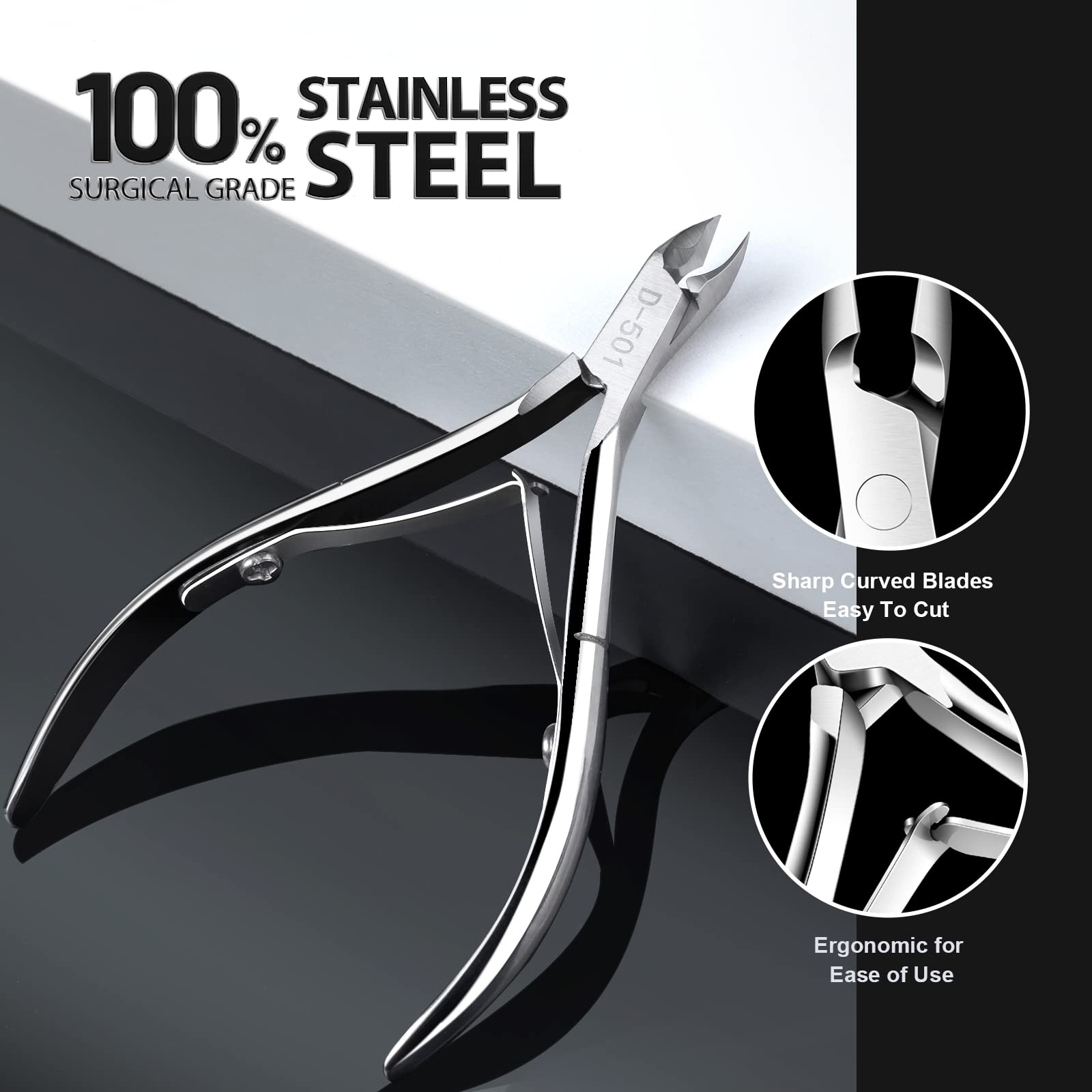 Teenitor Ingrown Toenail Removal Kit, Stainless Steel Ingrown Toenail Clippers, Ingrown Toenail File and Lifters, Ingrown Toenail Treatment, Pedicure Tools For Feet