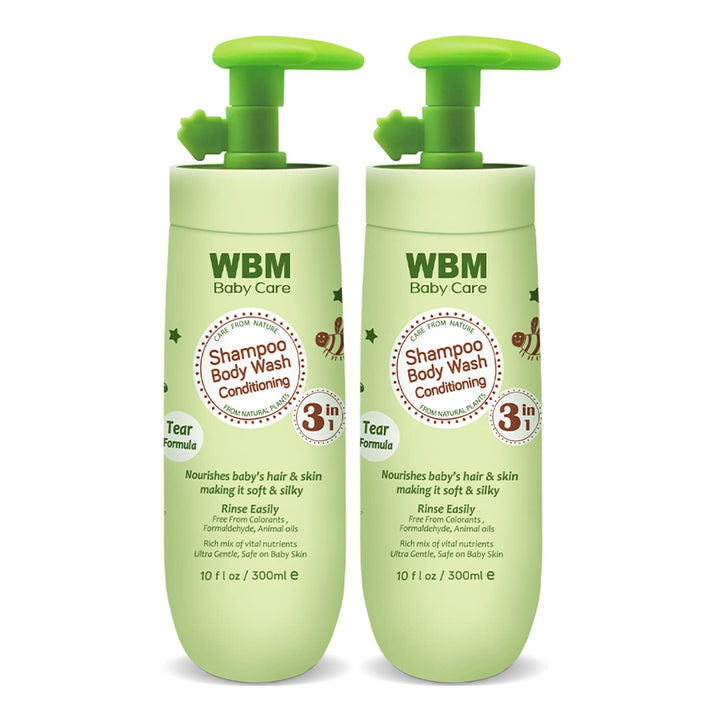 WBM Care Kids 3 in 1 Shampoo Conditioner And Body Wash | Nourishes Baby Hair & Skin | 10 oz