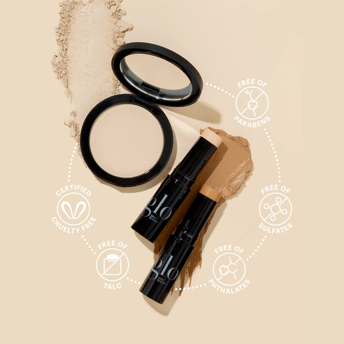 Glo Skin Beauty HD Mineral Foundation Stick - Concealer Makeup Infused with Hyaluronic Acid - Buildable Coverage, Contour & Highlighter (Fawn 5C)