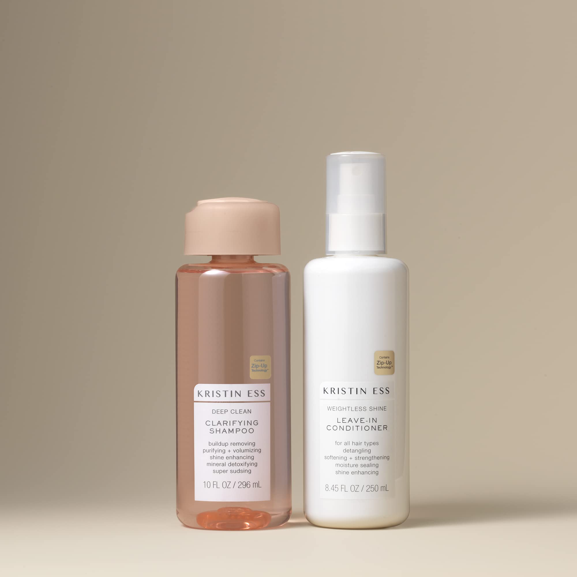 Kristin Ess Hair Deep Clean Clarifying Shampoo & Weightless Shine Leave In Conditioner - Removes Build Up, Volumizes Oily Hair, Detangles, Adds Shine, Cruelty Free