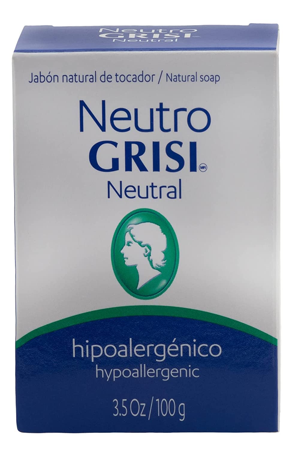 Grisi Neutral, Cleansing and Hypoallergenic Soap, Soften and Clean your skin, Non-Irritating, Fragrance-free, for All Kind of Skin, 6-Pack of 3.5 Oz each, 6 Bar Soaps.