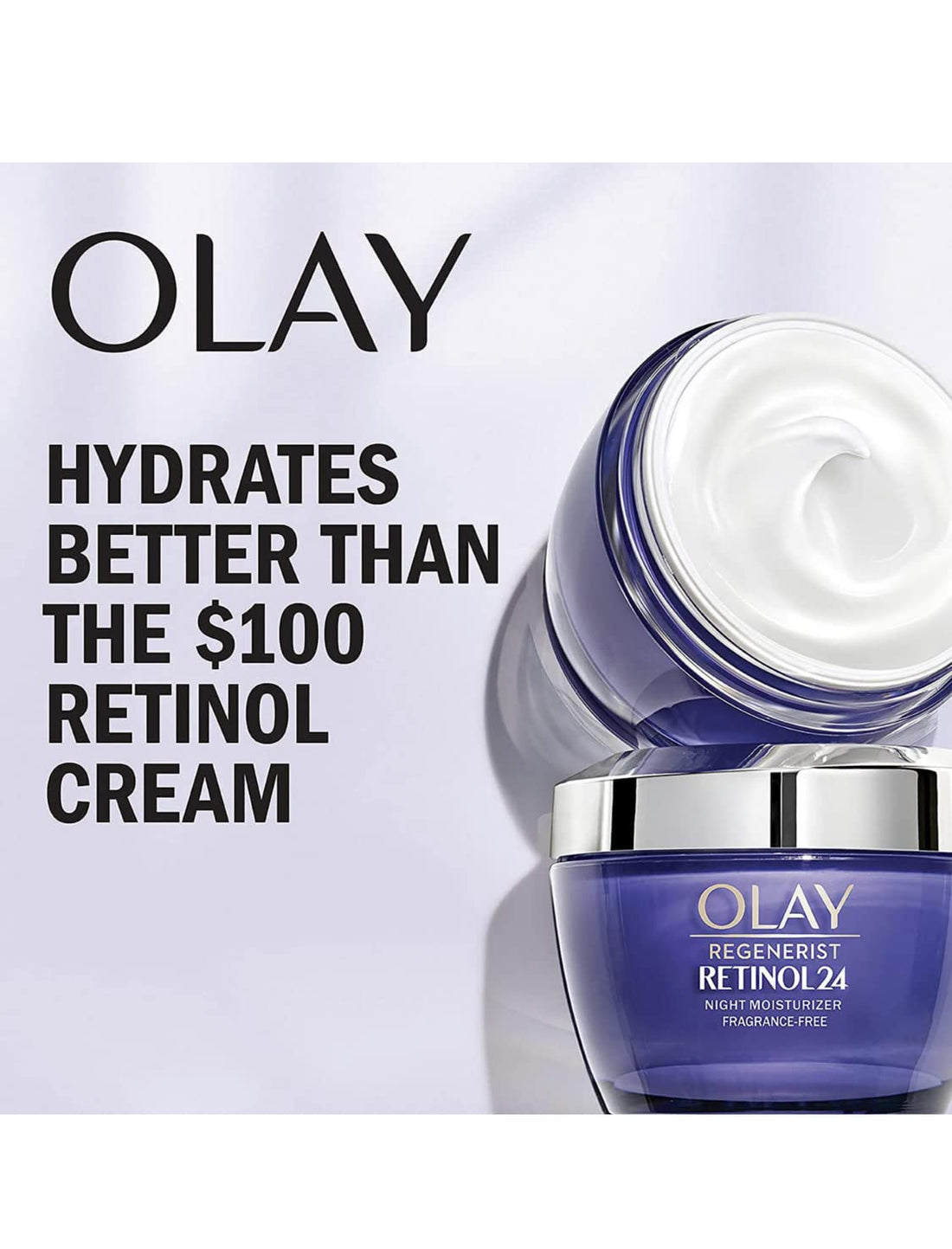Olay Retinol + Peptide 24 Fragrance Free Night Moisturizer, 1.7 OZ (2 Packs)