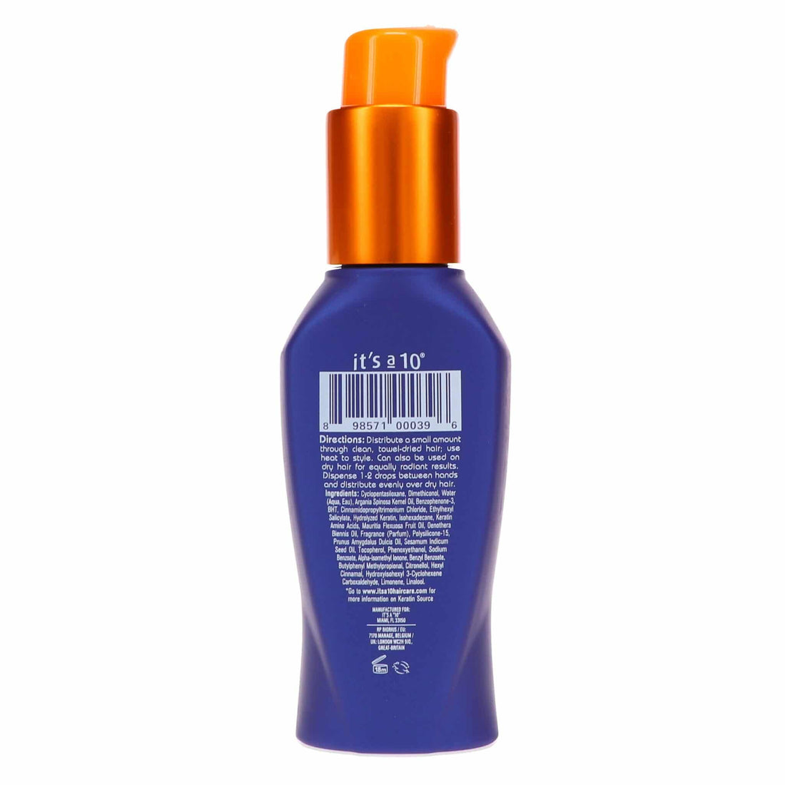 It's A 10 Miracle Oil Plus Keratin for Unisex, 3 Ounce