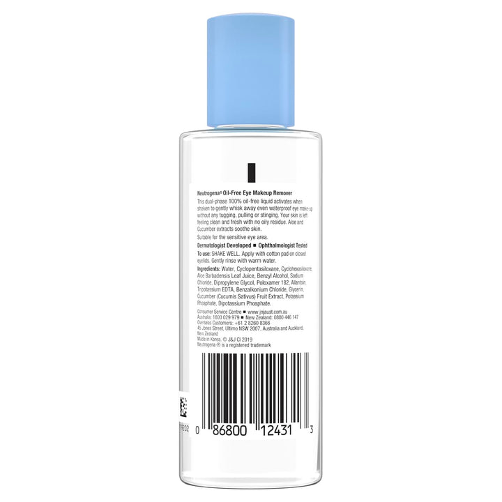 Neutrogena Gentle Oil-Free Eye Makeup Remover & Cleanser for Sensitive Eyes, Non-Greasy Makeup Remover, Waterproof Mascara Remover, Dermatologist & Ophthalmologist Tested, 3.8 fl. oz