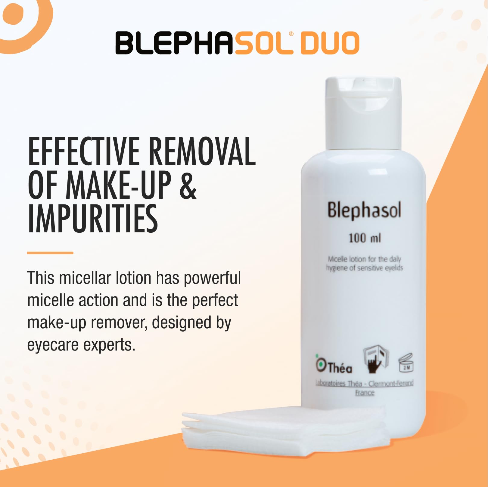 Thea Blephasol Duo Eyelid Hygiene Lotion with 100 pads, 100 ml