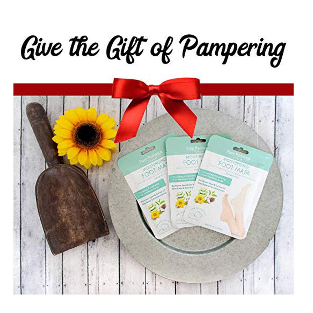 Pure Radiance by Cala Moisturizing Foot Masks Pack of 3 Foot Treatment Socks