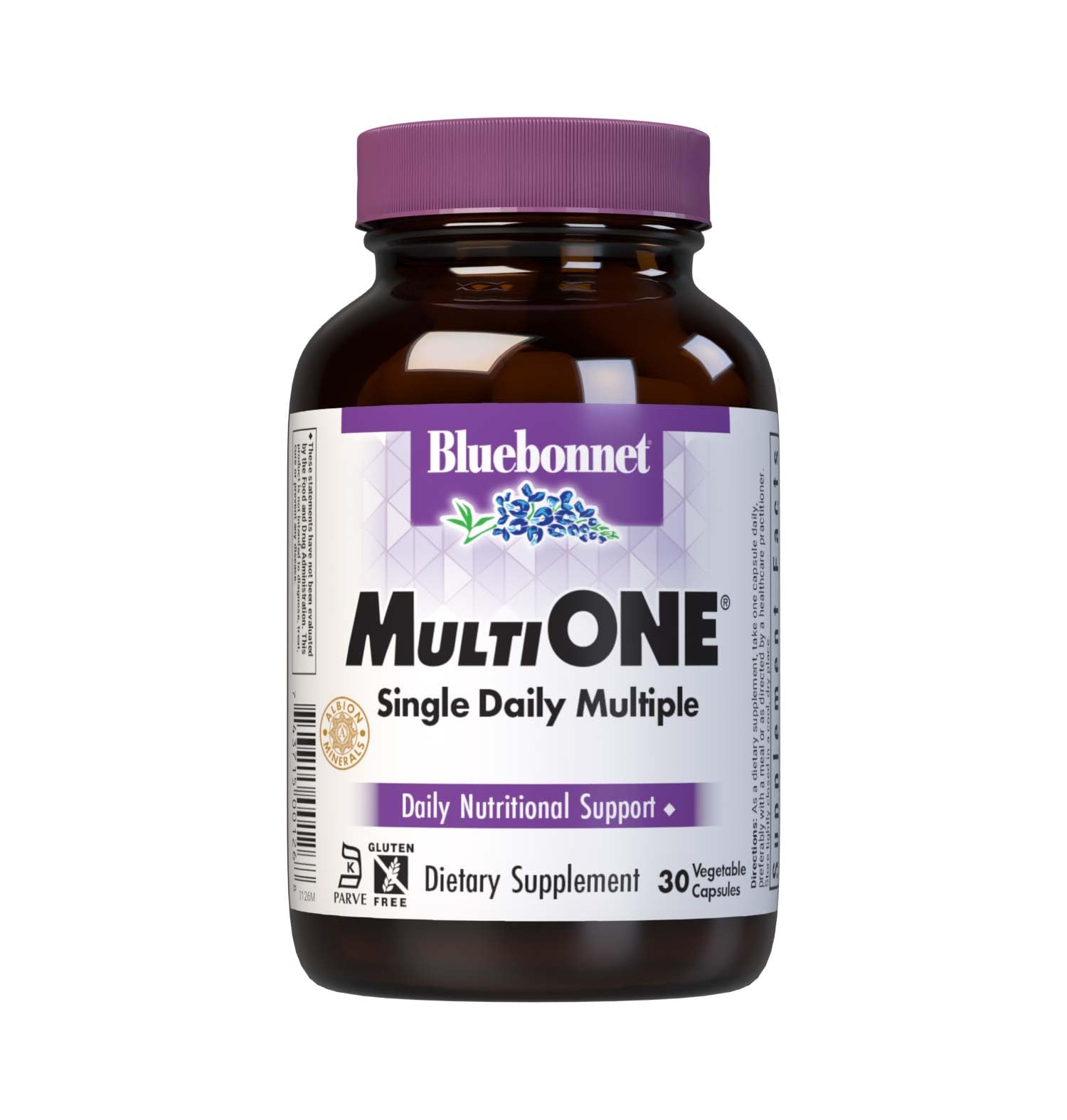 Bluebonnet Nutrition Mult One (with Iron), Daily Nutritional Support*, Vegetarian Friendly, Kosher Certified, Gluten-Free, Dairy-Free, 30 Vegetable Capsules, 30 Servings