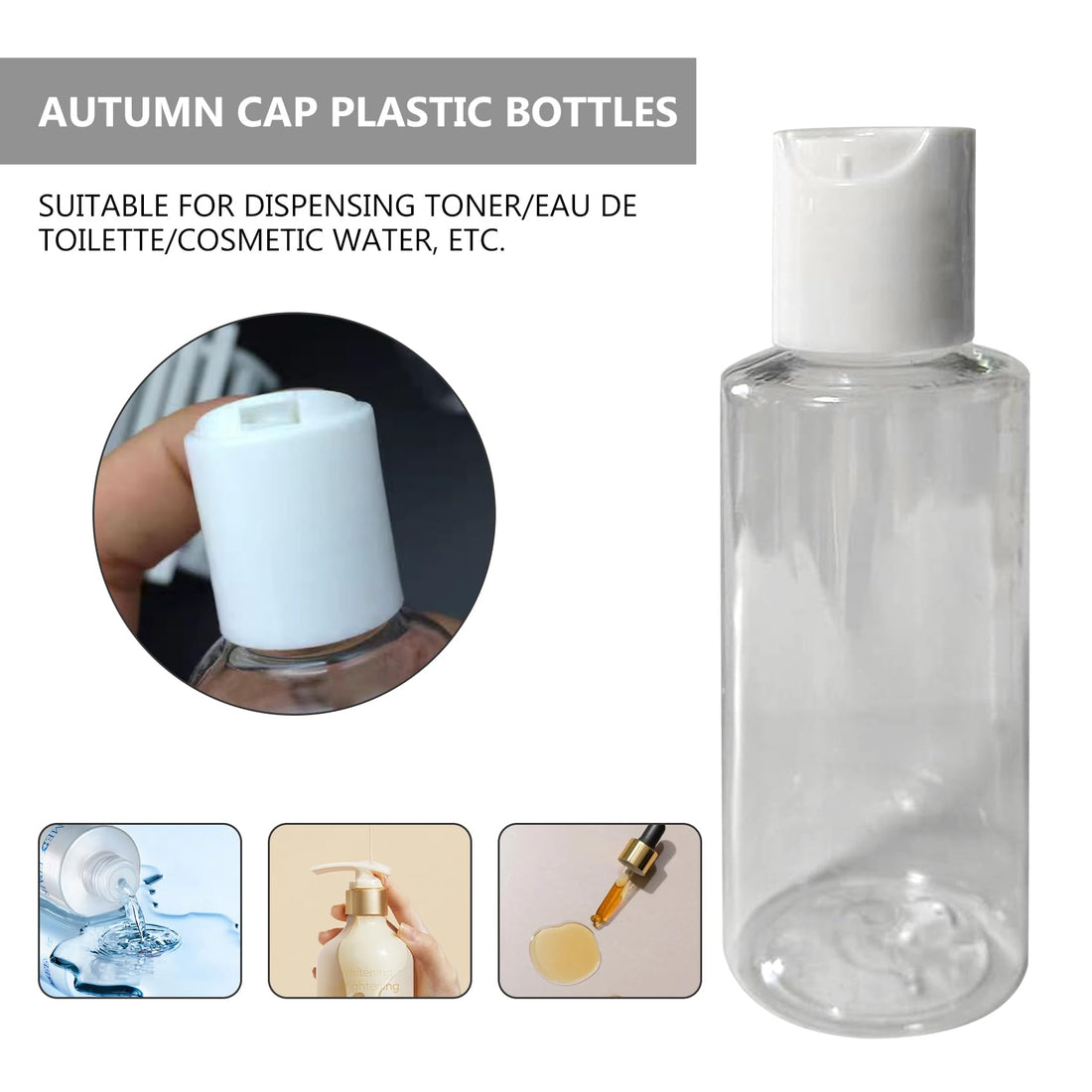 Set of 7 - Clear Plastic Travel Size Empty Bottles, TSA / Airline Approved