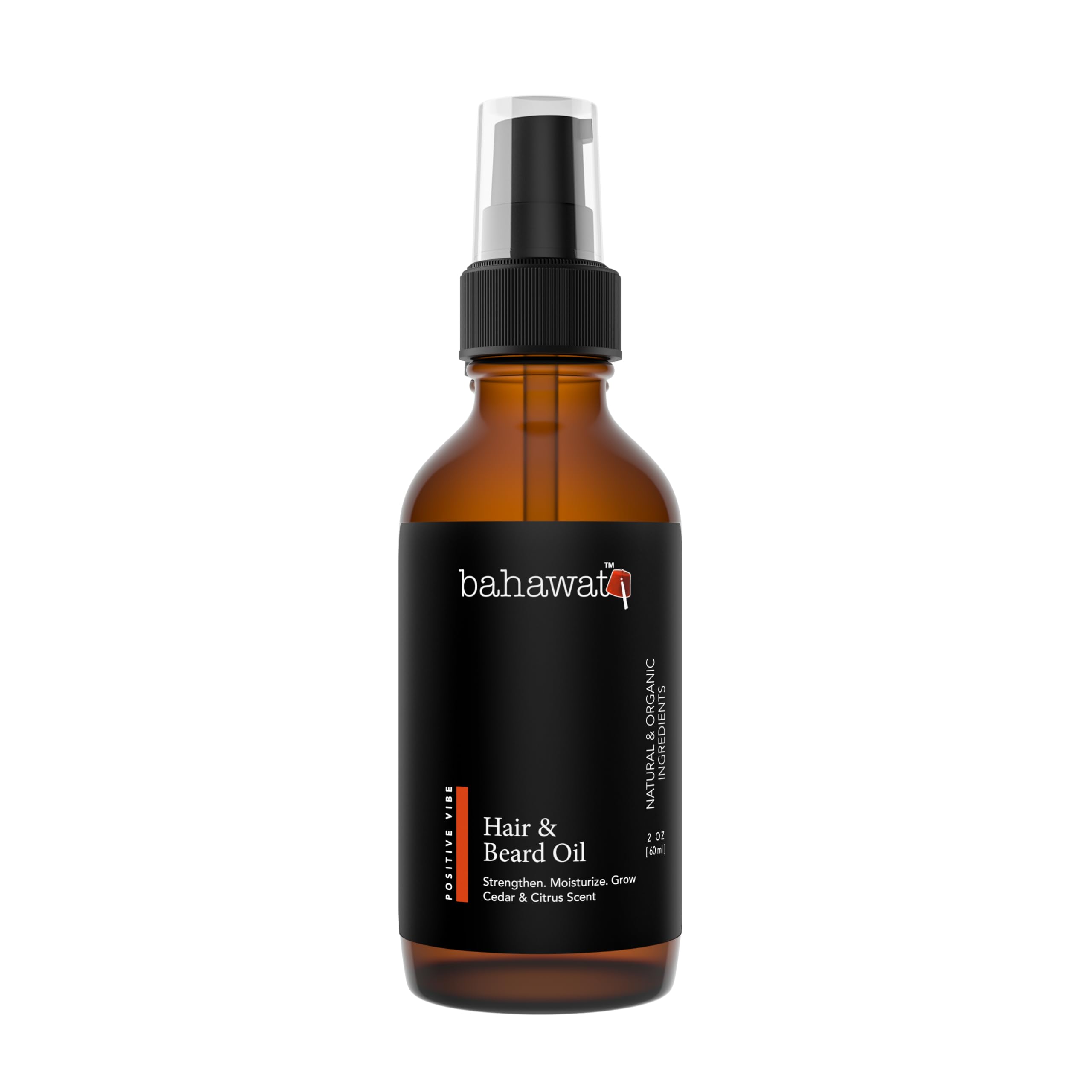 Bahawat Beard Oil Cedar Orange - Beard Oil Conditioner & Softener, Eliminates Beard Itch, Promote a Healthy, Full Beard, Natural Ingredients, 2 ounce.