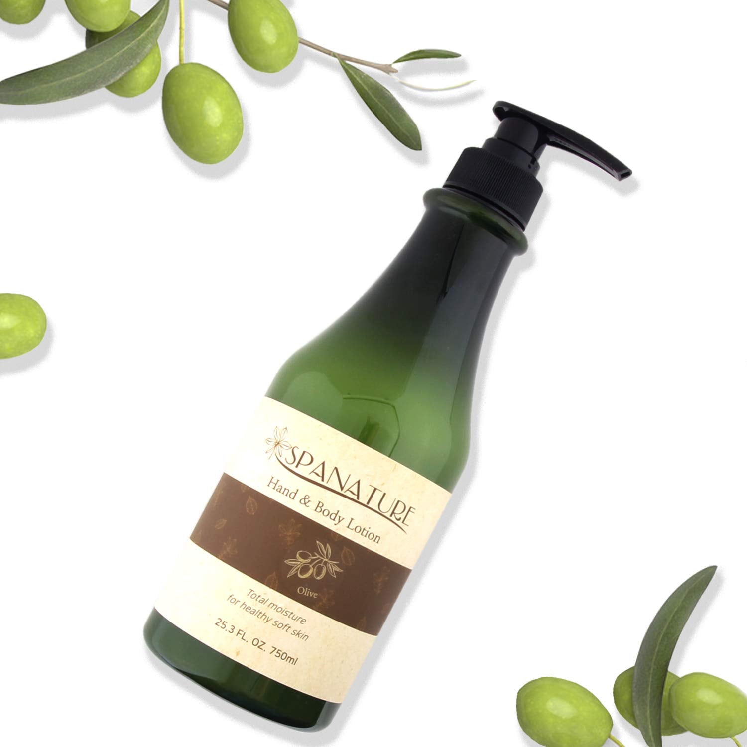 Olive: Spanature Hand & Body 750Ml/25Oz Lotion Selection Made In Korea (Olive)