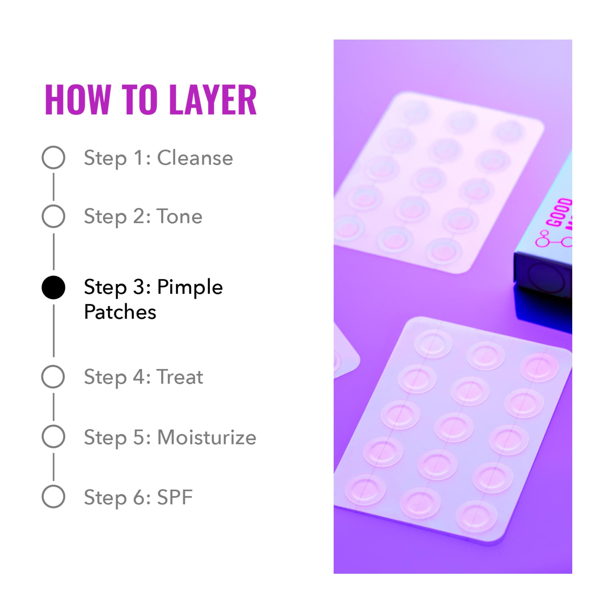 Good Molecules Pimple Patches (60 Patches) - Ultra-Thin Hydrocolloid Patches To Conceal Whiteheads, Blackheads And Blemishes, Target Ance and Impurities - Skin Care For Face With Cellulose And Pectin