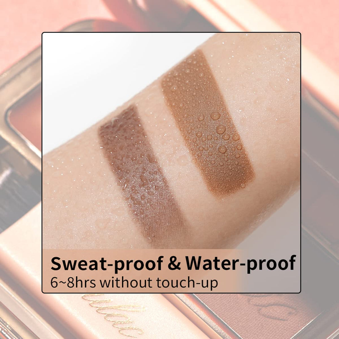 Oulac Waterproof Light Eyebrow Powder Kit with Brow Brush 2 in1 Long Lasting Instant Eyebrow Pomade & Powder Natural Makeup for Sparse Brows 3.2 g/0.11 oz (Golden Blonde)