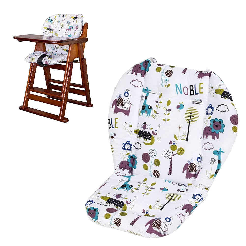 Horolas Baby High Chair Cushion High Chair Pad, Baby Seat Covers Cover Mat for The Chair and Stroller(White Animal World Pattern)