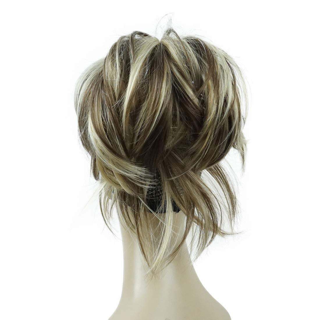 Lydell Lydell Adjustable Messy Style Ponytail Hair Extension Synthetic Hairpiece with Jaw Claw Amzing Shape For You #AB461 Brown Highlighted
