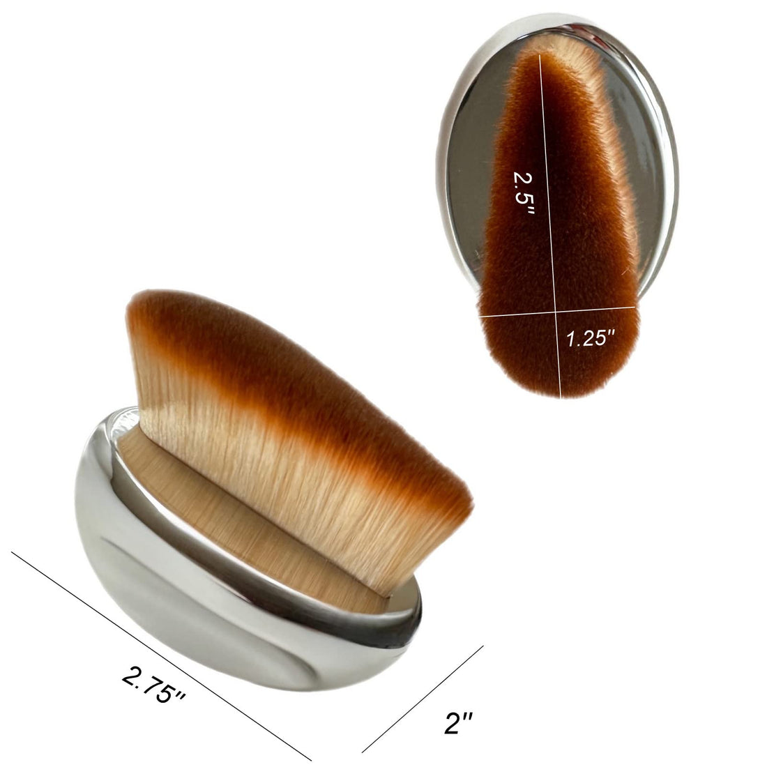 Narrow Foundation Brush Palm Makeup SOFT Kabuki Dome Shaped Face Body Shimmer Oil SPF Blush Bronzer Highlighter Blending Self-Tanner Buffing Liquid Powder Cream Streak-Free Cosmetic Application