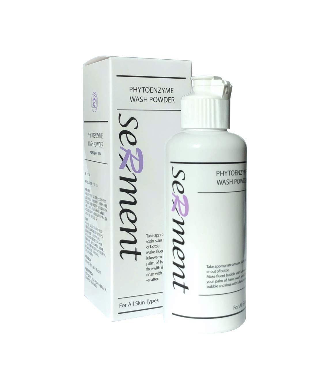 Korean Cosmetics Serment Phytoenzyme Acne Wash Powder , Rich Bubble Face Wash Exfoliation-Hypoallergenic cleanser with Vitamin E for Sensitive Skin, Prevent Acne stripping