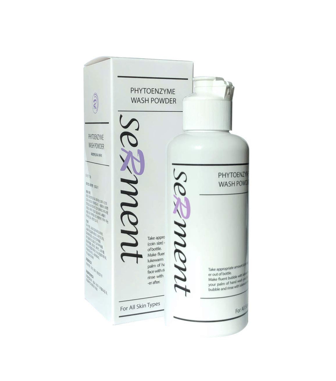 Korean Cosmetics Serment Phytoenzyme Acne Wash Powder , Rich Bubble Face Wash Exfoliation-Hypoallergenic cleanser with Vitamin E for Sensitive Skin, Prevent Acne stripping