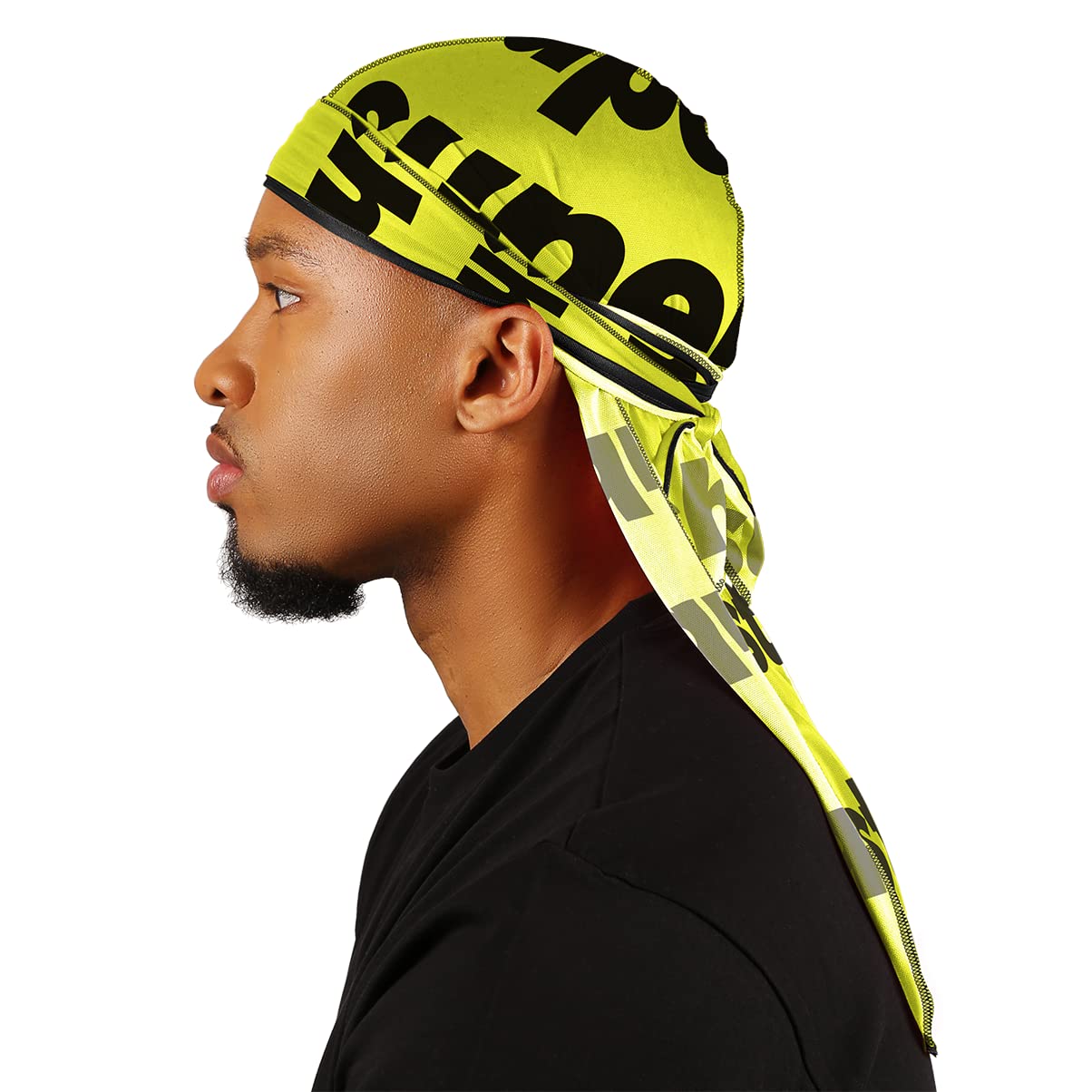 Superstitch Superag Premium Durag Glow Up Yellow and Black Pattern