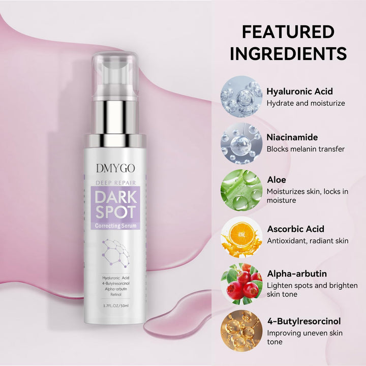 Dark Spot Remover for Face and Body: Dark Spot Corrector for Age Spot Sun Spot Melasma Uneven Skin Tone, with Vitamin C and Hyaluronic Acid for Women and Men (1.7 Fl Oz)