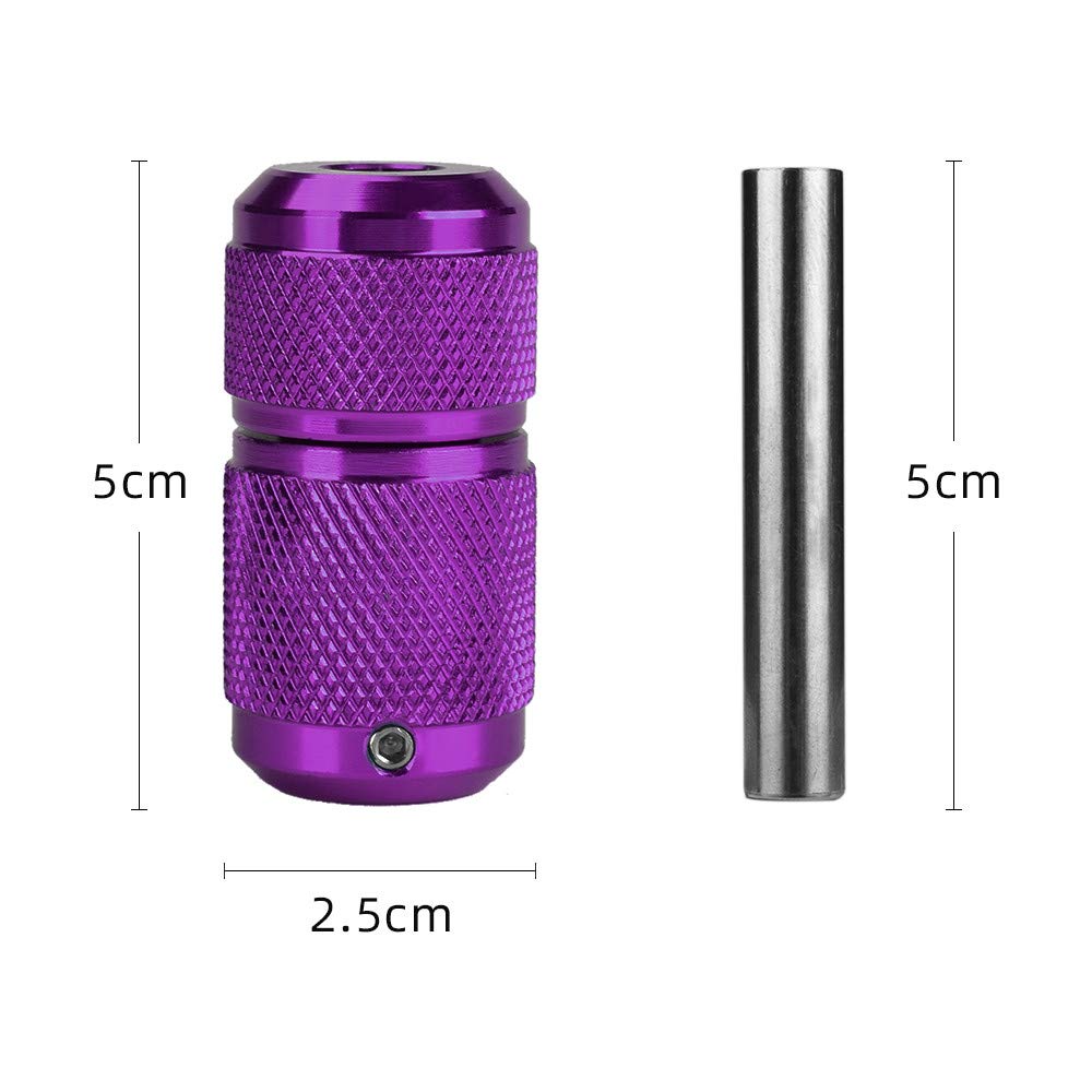 ATOMUS 25mm Tattoo Grips Tubes Self-lock Aluminum Alloy Tattoo Gun Grip Auto Self Locking Handle for Tattoo Machine Supply Body Art Tattoo Machine Parts Grips (Purple)
