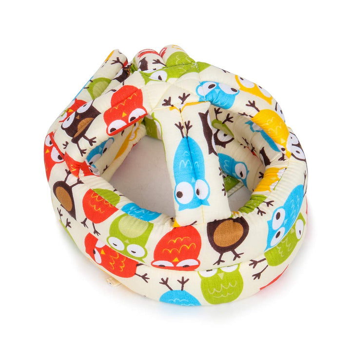 FLYPARTY Adjustable Infant Baby Toddler Protective Hat Helmet Safety Cap (Beige Owl)