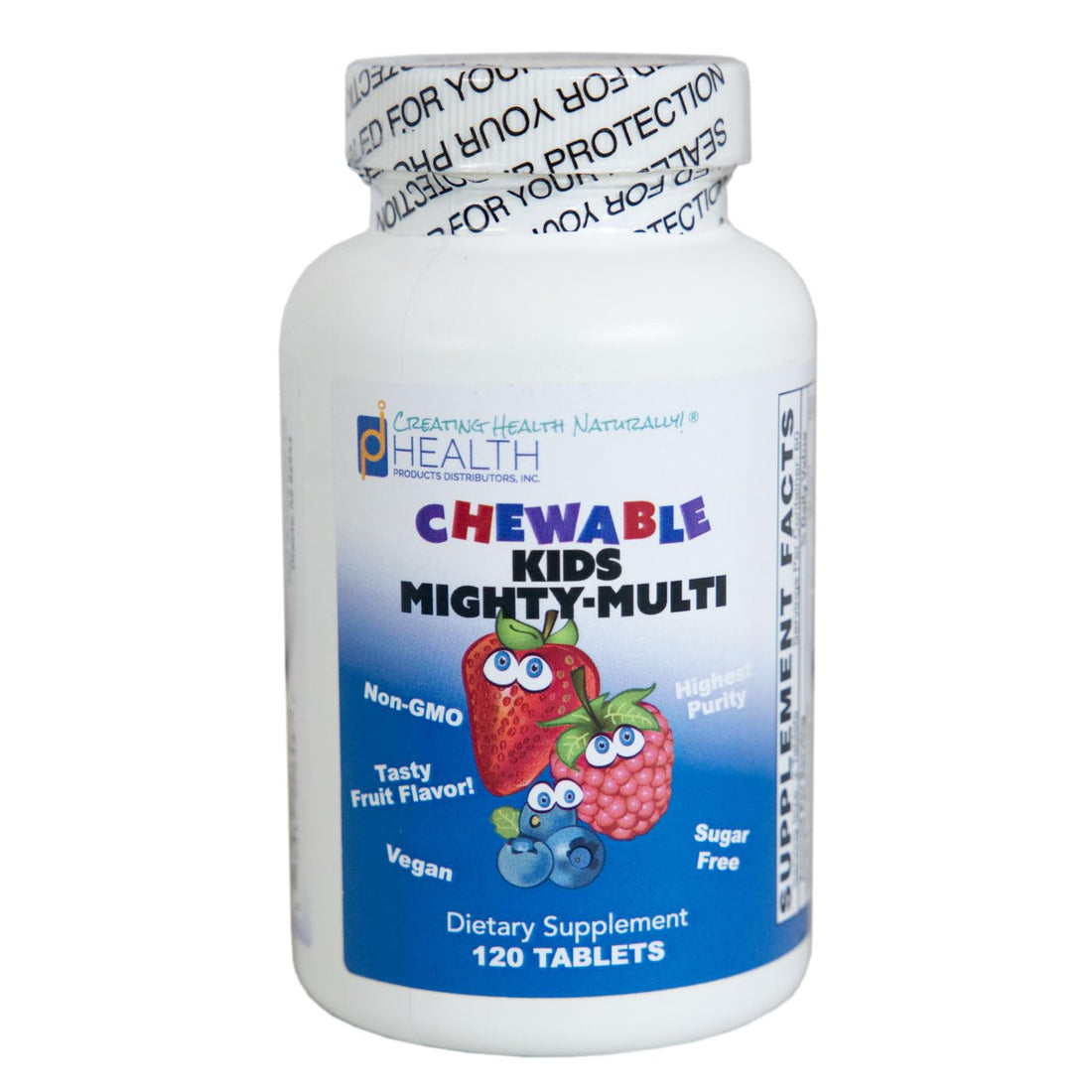 KIDS MIGHTY-MULTI (120 Tablets) – Chewable Multivitamin – Purest Non-GMO Ingredients, No Sugar or Artificial Ingredients – Naturally Sweetened with Xylitol & Stevia Leaf Extract – Suitable for Adults