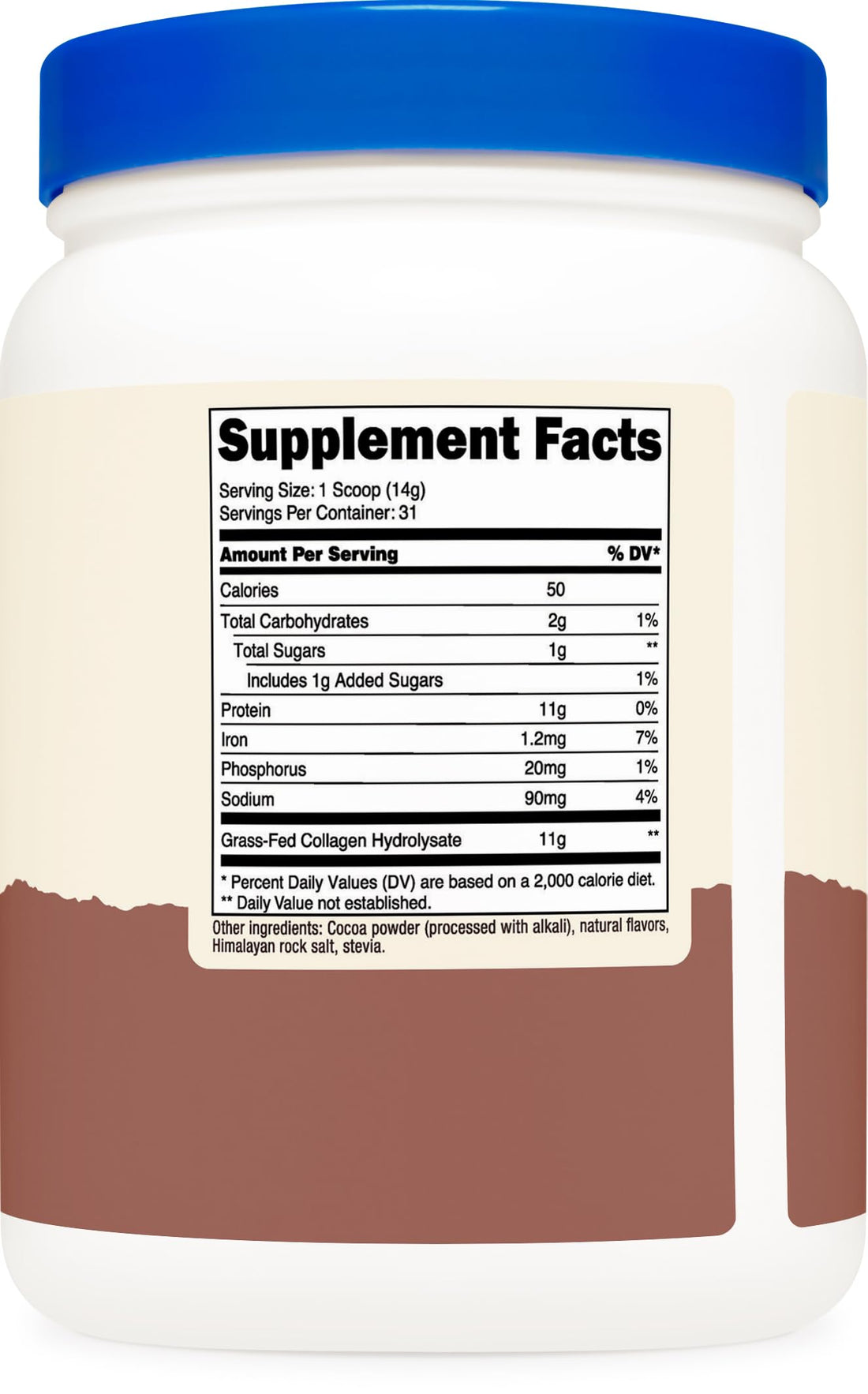 Nutricost Grass-Fed Collagen Powder 1LB (454 G) (Chocolate) - Grass Fed Bovine Collagen Hydrolysate - Collagen Peptides
