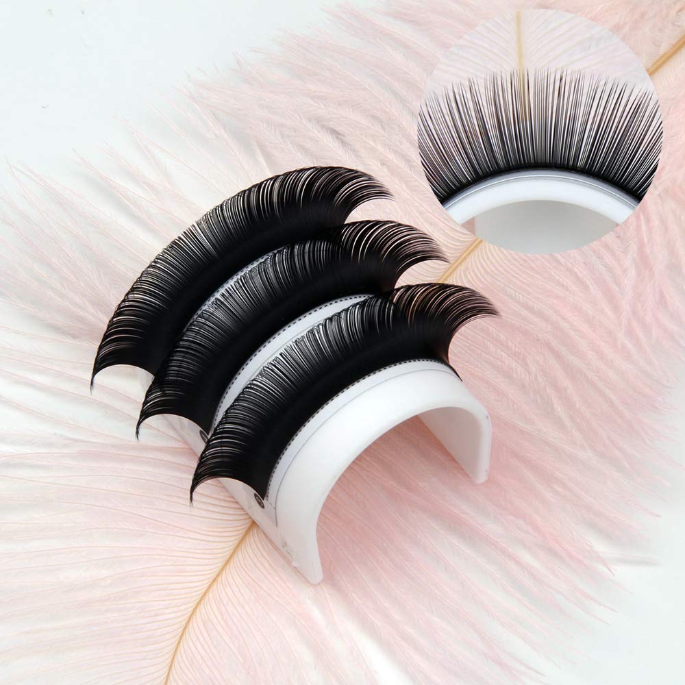 HERSQUEEN 0.20-C, 14Mm Length: 0.20 Ellipse Eyelash Extensions Flat Lashes As Soft As 0.05 Lashes Cashmere Faux Mink Individual Eyelash Extensions Ellipse Lash C Curl D Curl Faux Mink Volu