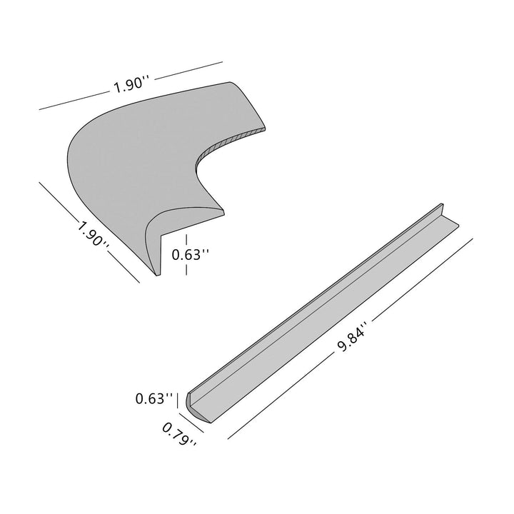 LONGFITE Corner Protectors and Edge Guards Baby Proof Corner Covers and Bumpers Cushion Top Grade Silicone Non-Choking Risk with Strong Stickiness (8 Pack) (Edge Guards Dark Brown, Edge)