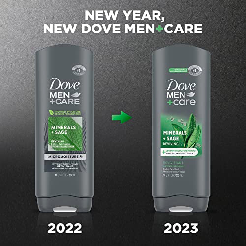 DOVE MEN + CARE Elements Body Wash Mineral+Sage 18 oz Effectively Washes Away Bacteria While Nourishing Your Skin