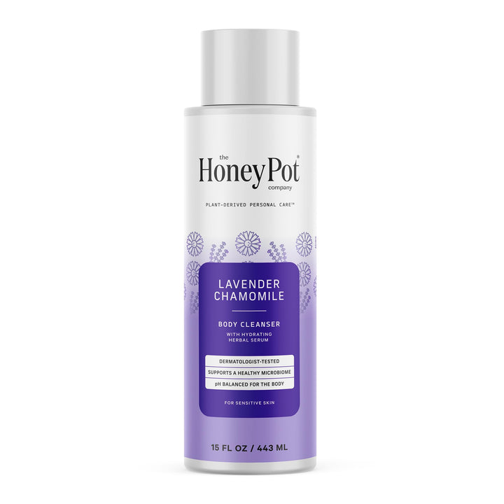The Honey Pot Company - Body Wash for Women - Lavender Chamomile Hydrating Body Cleanser - Moisturize & Cleanse Skin - Free of Parabens & Sulfates - 15 Fl. Oz