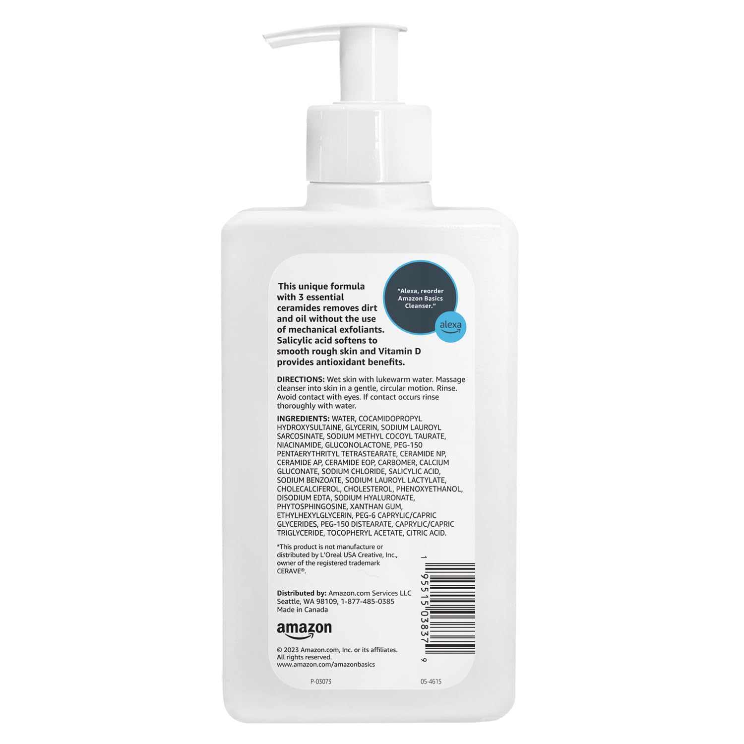 Amazon Basics Cleanser Face Wash - Renewing Salicylic Acid with Ceramides & Vitamin D, 8 fl oz, 1-Pack