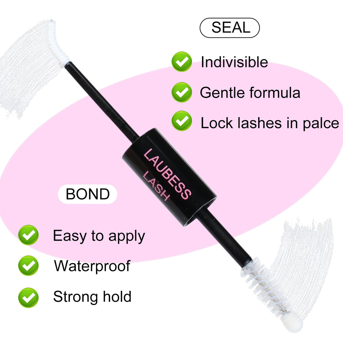 LAUBESS LASH Eyelash Bond and Seal 10ml DIY Lash Extension Kit Eyelash Glue Lash Clusters Kit Lash Extension Glue 5ml+5ml