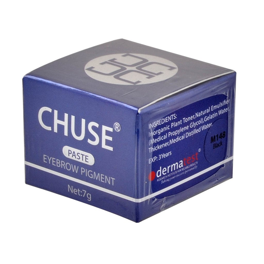 CHUSE M148, 7g, Black, Passed DermaTest, Paste Eyebrow Pigment for Microblading Micro Pigment Cosmetic.