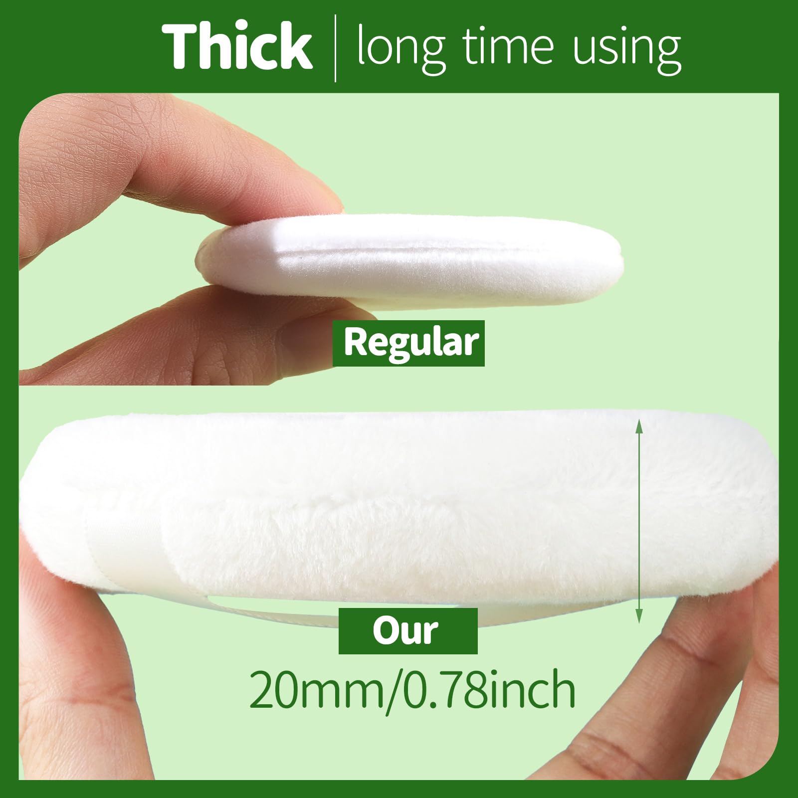 Teenitor 6pcs Powder Puff 4.13 Inch lrage Powder Puff, Powder puffs for Body Powder, Large Round Velour Powder Puff Loose Powder Puff, Body Powder Puff White