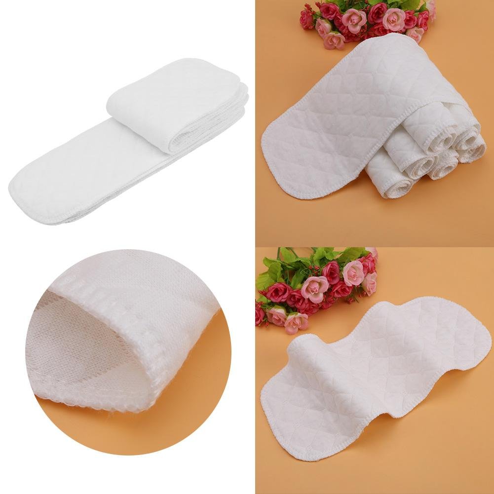 10PCS Reusable Nappy Liners - Adult Washable Layers Soft Incontinence Cloth Diaper Insert Liner Nappy Pad Baby Cotton Fiber Inserts for Cloth Diapers (6 Layers)