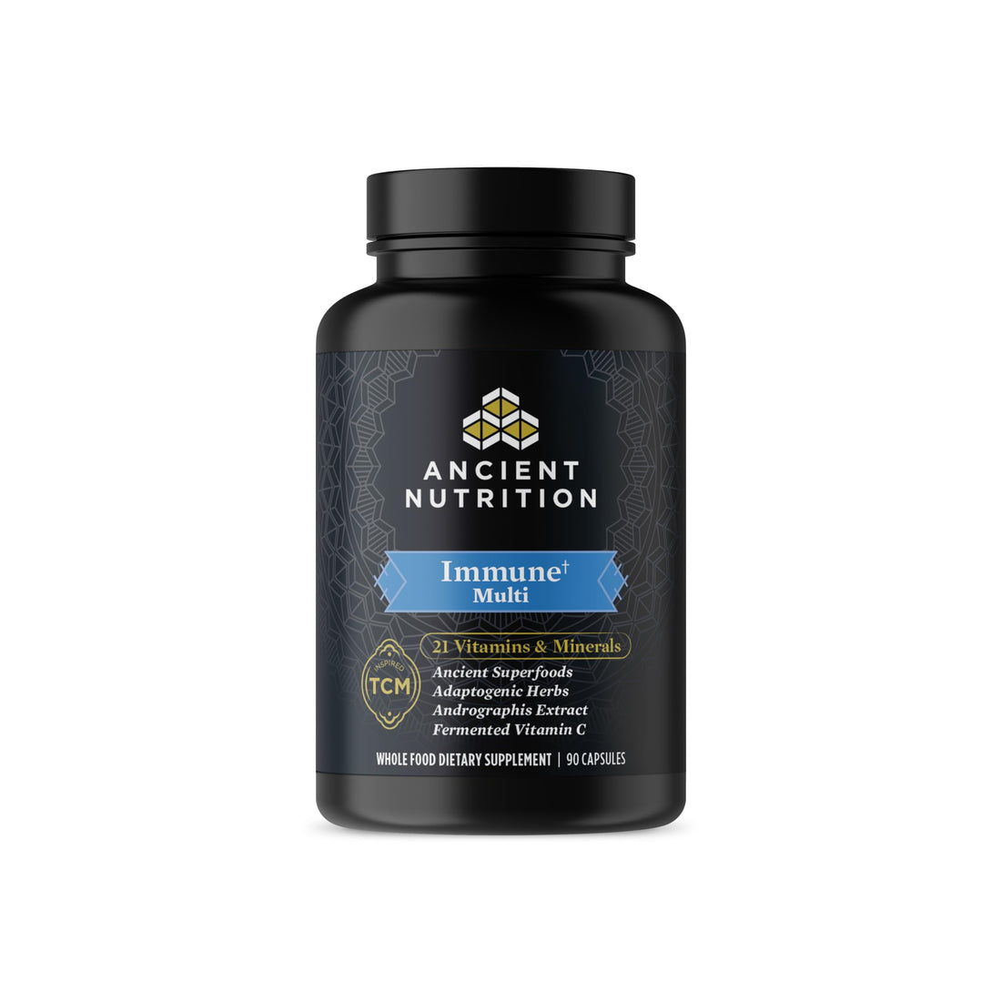 Ancient Nutrition Multivitamin for Immune Support, Immune, 21 Vitamins and Minerals with Vitamin D & C, Turmeric, Supports Immunity, Stress Relief and Heart Health, Keto Friendly, 90 Capsules