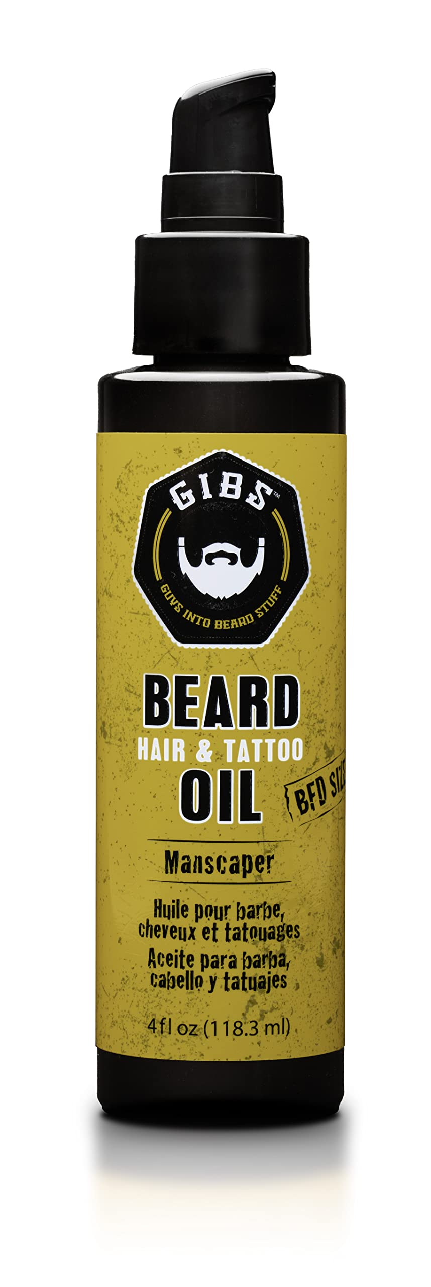 GIBS Grooming Manscaper Beard Hair & Tattoo Oil, 4 fl. oz.