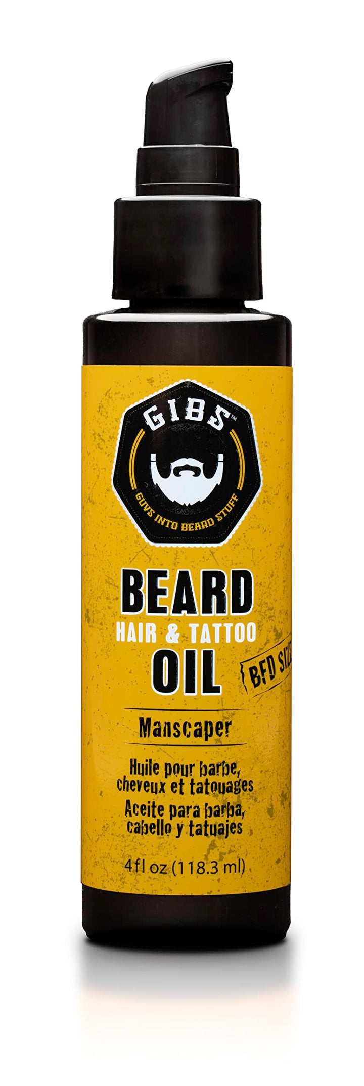GIBS Grooming Manscaper Beard Hair & Tattoo Oil, 4 fl. oz.