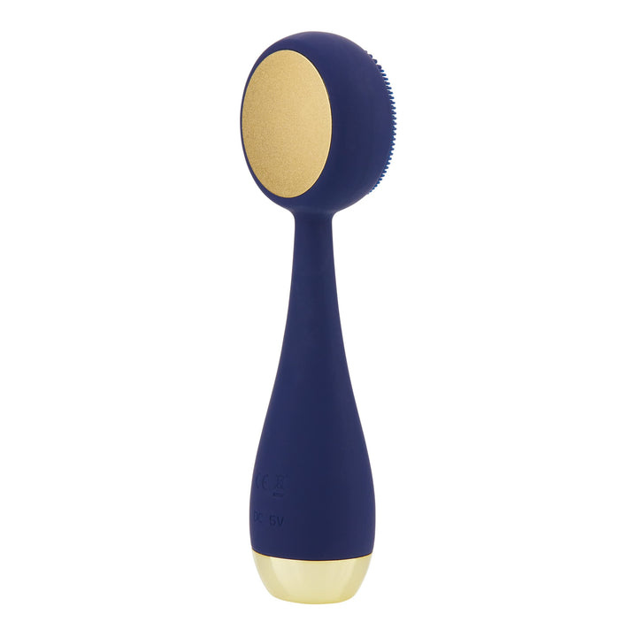 PMD Clean Pro - Smart Facial Cleansing Device with Silicone Brush & ActiveWarmth Anti-Aging Massager - Waterproof - SonicGlow Vibration Technology - Lift, Firm, and Tone Skin on Face and Body - Navy