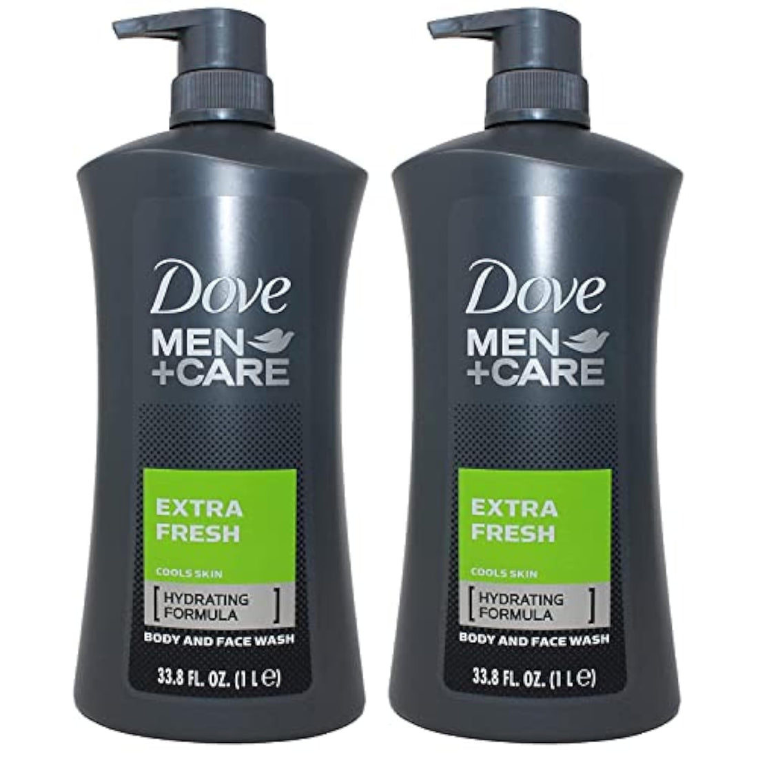 Dove Men Body Wash Extra Fresh 1 Liter (33.8 Oz) - Pack of 2